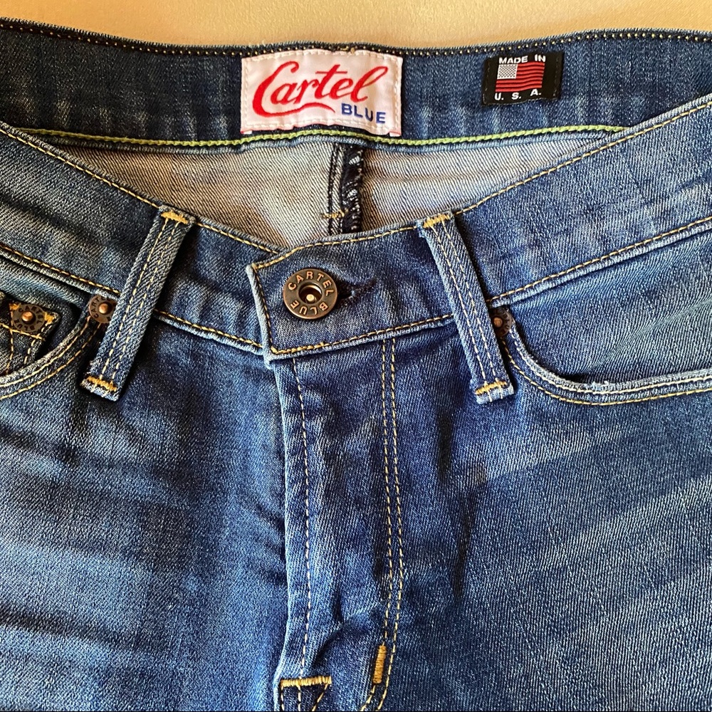 Hemp Skinny Jeans. Cartel Blue Brand Made in USA. Size 00